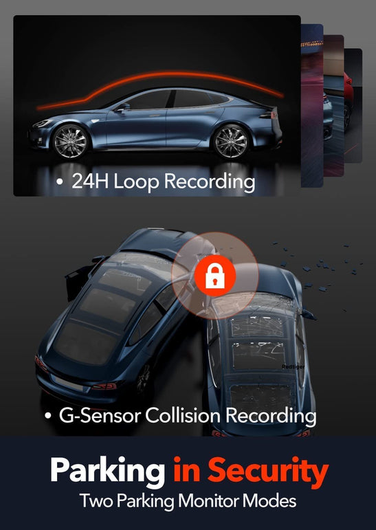 REDTIGER F7N 4K Dual Dash Cam Built-In Wifi GPS Front 4K/2.5K and Rear 1080P Dual Dash Camera for Cars,3.16 Inch Display,170 Deg Wide Angle Dashboard Camera Recorder,Support 256GB Max