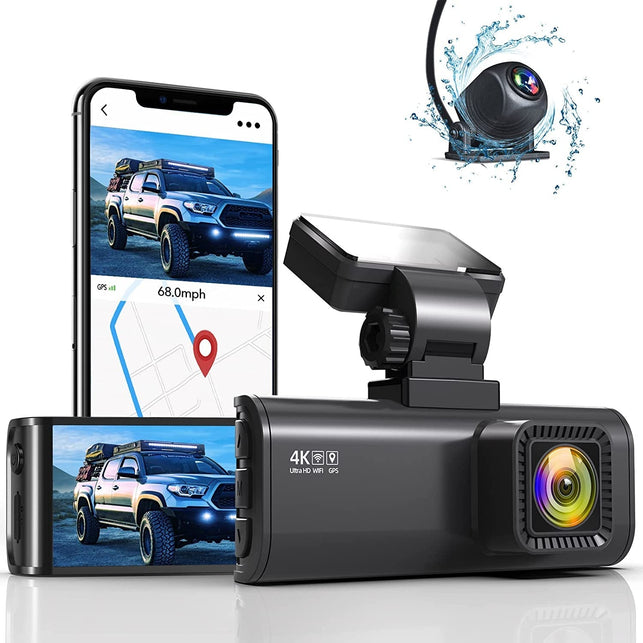 REDTIGER F7N 4K Dual Dash Cam Built-In Wifi GPS Front 4K/2.5K and Rear 1080P Dual Dash Camera for Cars,3.16 Inch Display,170 Deg Wide Angle Dashboard Camera Recorder,Support 256GB Max