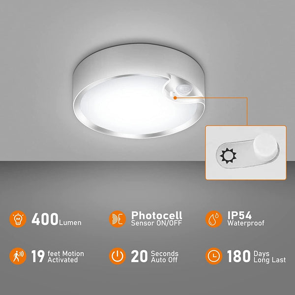 TOOWELL Motion Sensor Ceiling Light Battery Operated Indoor/Outdoor LE ...