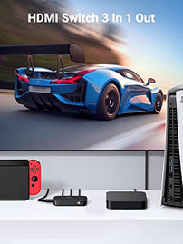 UGREEN HDMI Switch 3 in 1 Out 4K HDMI Switcher Splitter, 4K 30Hz HDMI Switch with Remote HDMI 3 Port Box Hub Supports HDR CEC 3D HDCP1.4, Compatible with PS5 PS4 Xbox Fire Stick Roku Apple TV PC