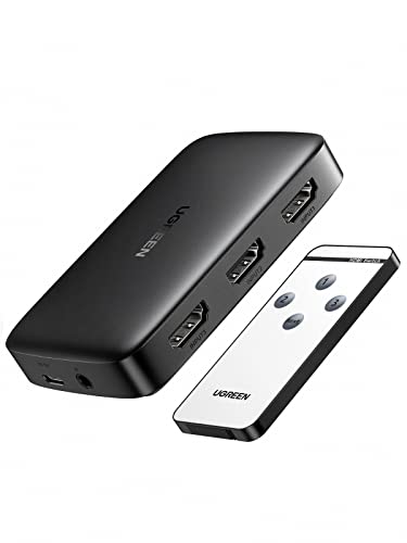 UGREEN HDMI Switch 3 in 1 Out 4K HDMI Switcher Splitter, 4K 30Hz HDMI Switch with Remote HDMI 3 Port Box Hub Supports HDR CEC 3D HDCP1.4, Compatible with PS5 PS4 Xbox Fire Stick Roku Apple TV PC