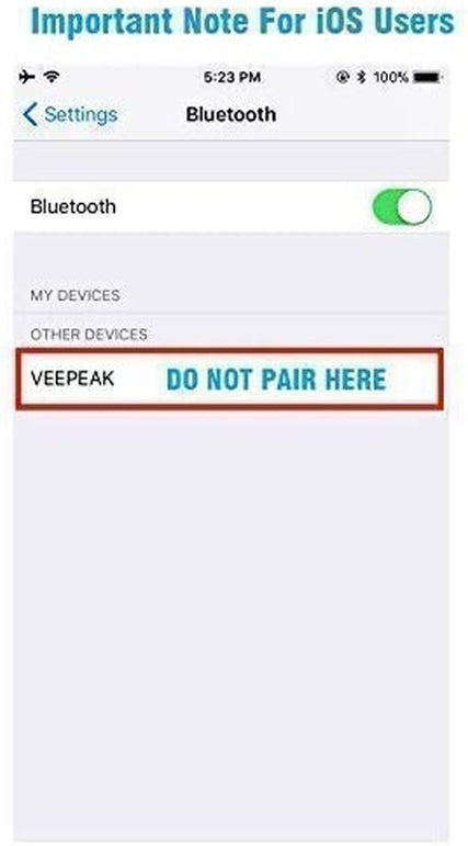Veepeak Obdcheck BLE Bluetooth OBD II Scanner Auto Diagnostic Scan Tool for Ios & Android, Bluetooth 4.0 Car Check Engine Light Code Reader