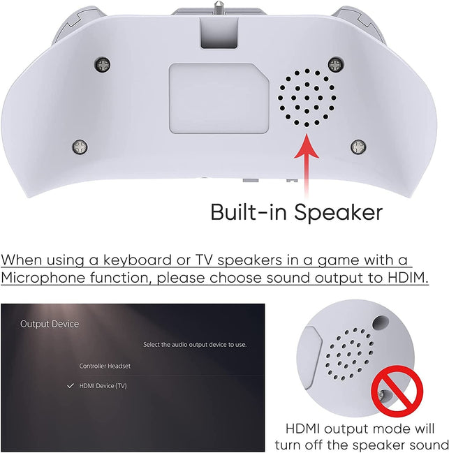 Wireless Controller Keyboard for PS5, Bluetooth 3.0 Mini Portable Gamepad Chatpad with Built-In Speaker & 3.5MM Audio Jack for Playstation 5 Voice Chat Board for Messaging and Gaming Live Chat