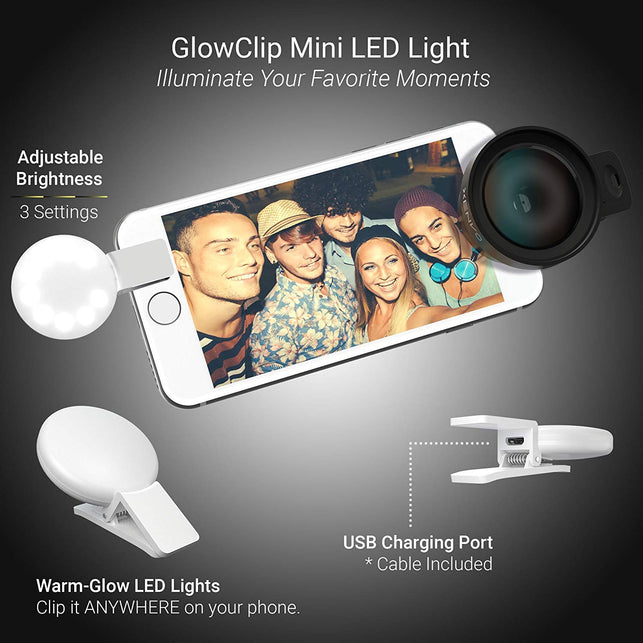Xenvo iPhone Camera Lens Pro: Macro Lens & Wide Angle Lens Kit with LED Light Clip-On Cell Phone Camera Lenses for iPhone Android Samsung Mobile Phone