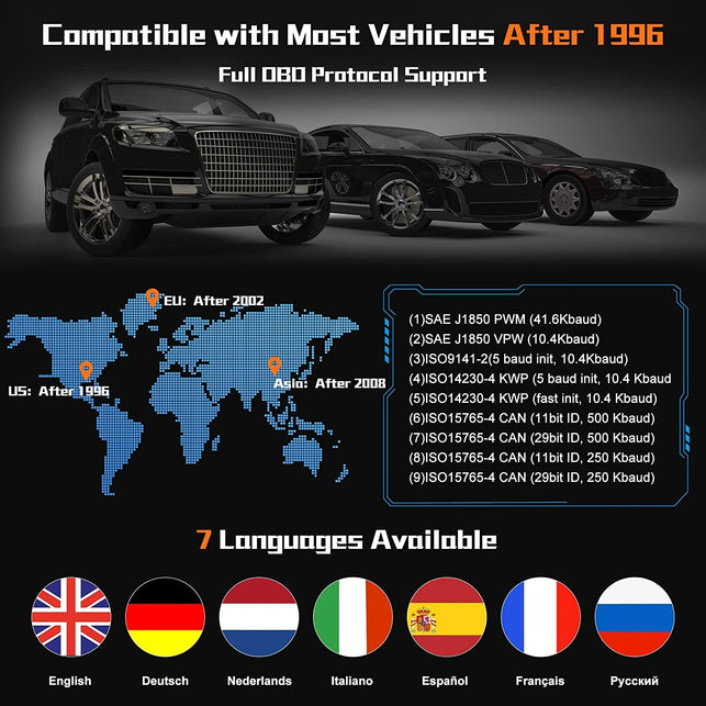 Zmoon OBD2 Scanner Diagnostic Tool, Vehicle Check Engine Code Readers with Reset & I/M Readiness & More, Car OBDII/EOBD Diagnostic Scan Tool for All Vehicles after 1996