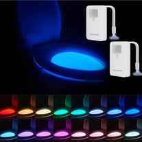 2 Pack Toilet Night Lights, 16-Color Changing LED Bowl Nightlight with Motion Sensor Activated Detection, Cool Fun Bathroom Accessory - Unique & Funny Gadgets for Christmas Stocking Stuffers - The Gadget Collective