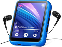 32GB MP3 Player Bluetooth 5.0, Full Touch Color Screen Portable Mini MP3 Player, Hifi Lossless Music Player with Speakers, FM Radio, Voice Recording, Pedometer, E-Book, Support up to 128GB - The Gadget Collective