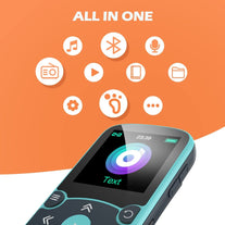 32GB MP3 Player with Clip,Agptek Bluetooth 5.0 Lossless Sound with FM Radio, Voice Recorder for Sport Running, Supports up To128Gb TF Card,Blue - The Gadget Collective