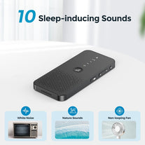 Buffbee Go Portable Sound Machine, 10 Soothing Sounds for Sleeping, White Noise, Nature Sounds, Rechargeable Battery, 28+ Hours Operation, Headphone Jack, Sound Therapy for Travel, Home