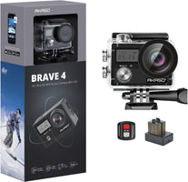 AKASO Brave 4 4K 20MP Wifi Action Camera Ultra HD with EIS 30M Underwater Waterproof Camera Remote Control 5X Zoom Underwater Camcorder with 2 Batteries and Helmet Accessories Kit - The Gadget Collective