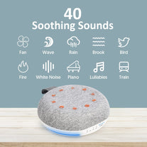 Heavtuen,White Noise Machine ,Portable Sound Machine with 40 Soothing Sounds, USB Rechargeable ,20 Levels of Volume ,Sleep Sound Timer & Night Light for Baby Kids Adults
