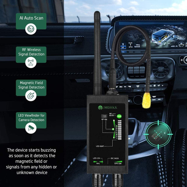 Bug Detector, Hidden Camera Detectors ,Anti Spy Detector ,RF Detector, GPS Detector anti Tracking Strong Magnetic Detector for GPS Tracker Listening Device Hidden Camera Finder in Office, Car, Meeting - The Gadget Collective