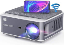 DBPOWER Native 1080P WiFi Projector, Upgrade 9500L Full HD Outdoor Movie Projector, Support 4D Keystone Correction, Zoom, PPT, 300