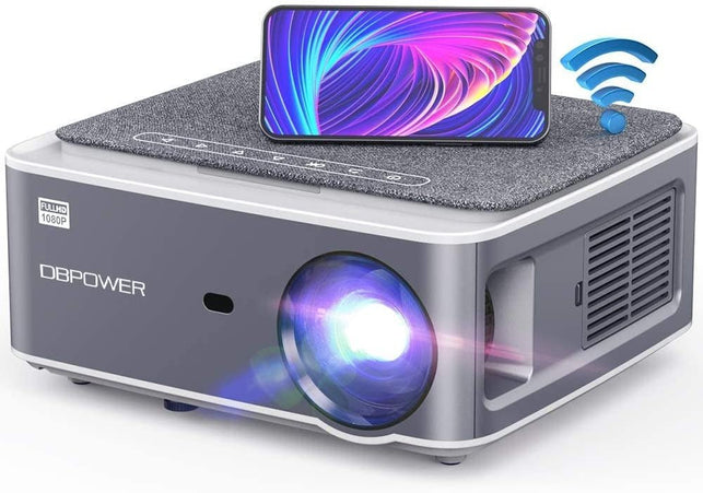 DBPOWER Native 1080P WiFi Projector, Upgrade 9500L Full HD Outdoor Movie Projector, Support 4D Keystone Correction, Zoom, PPT, 300" Portable Mini Vide - The Gadget Collective