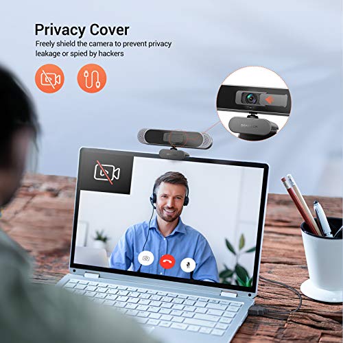 DEPSTECH DW49, 4K Webcam, HD 8MP Sony Sensor Autofocus Webcam with Microphone, Privacy Cover and Tripod, Plug and Play USB Computer Web Camera for Pro Streaming/Online Teaching/Video Calling/Zoom/Skype - The Gadget Collective