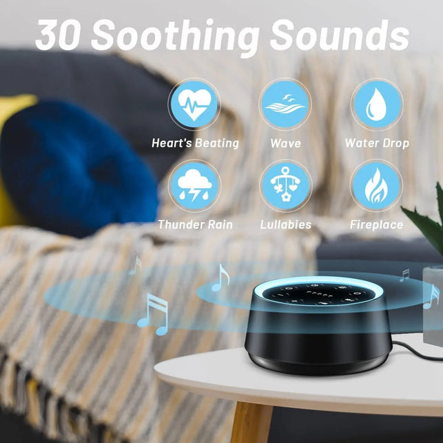 Easyhome Sleep Sound Machine White Noise Machines with 30 Soothing Sounds 12 Adjustable Night Light 10 Adjustment Brightness 36 Levels of Volume 5 Timers and Memory Function Home Travel Office - The Gadget Collective
