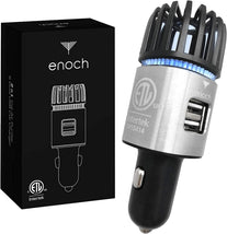 Enoch Car Air Purifier with USB Car Charger 2-Port. Car Air Freshener Eliminate Odor, Dust, Pollen. Removes Cigarette Smoke, Pet and Food Odor, Ionic - The Gadget Collective
