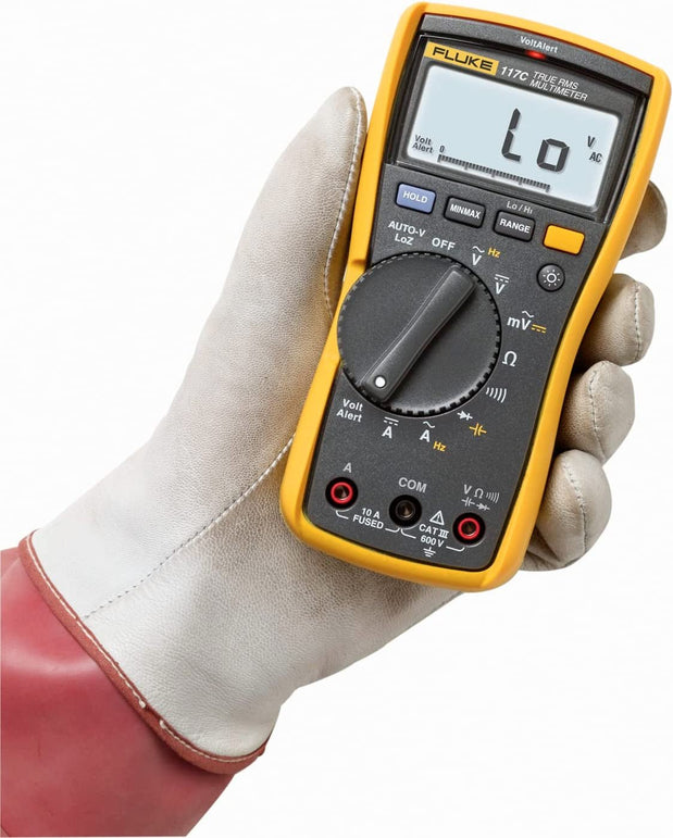 Fluke 117 Digital Multimeter, Non-Contact AC Voltage Detection, Measures Resistance/Continuity/Frequency/Capacitance/Min Max Average, Automatic AC/DC Voltage Selection, Low Impedance Mode - The Gadget Collective