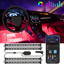 Govee Interior Car Lights, Car LED Strip Light Upgrade Two-Line Design Waterproof 4pcs 48 LED APP Controller Lighting Kits, Multi DIY Color Music Unde - The Gadget Collective