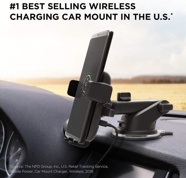iOttie Easy One Touch Wireless Qi Fast Charge Car Mount Kit || Fast Charge: Samsung Galaxy S10 S9 Plus S8 S7 Edge Note 8 5 | Standard Charge: IPhone X - The Gadget Collective