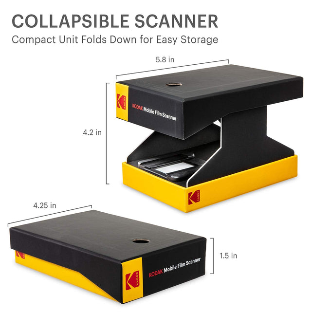 KODAK Mobile Film Scanner Scan & Save Old 35mm Films & Slides w/Your Smartphone Camera – Portable, Collapsible Scanner w/Built-in LED - The Gadget Collective