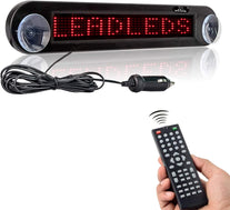 Leadleds Dc 12v Remote Led Car Sign Programmable Scrolling Message Sign Board for Car, Shop, Store (Red) - The Gadget Collective