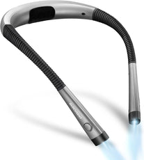 LED Neck Reading Light, Book Light for Reading in Bed, 3 Colors, 6 Brightness Levels, Bendable Arms, Rechargeable, Long Lasting, Perfect for Reading, Knitting, Camping, Repairing - The Gadget Collective