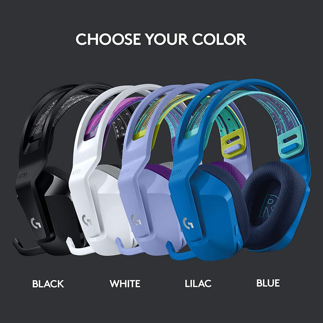Logitech G733 Lightspeed Wireless Gaming Headset with Suspension Headband, LIGHTSYNC RGB, Blue VO!CE Mic Technology and PRO-G Audio Drivers - Black - The Gadget Collective