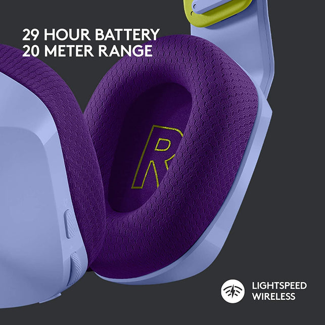 Logitech G733 Lightspeed Wireless Gaming Headset with Suspension Headband, LIGHTSYNC RGB, Blue VO!CE Mic Technology and PRO-G Audio Drivers - Lilac - The Gadget Collective