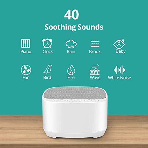 Magicteam Sleep Sound White Noise Machine with 40 Natural Soothing Sounds and Memory Function 32 Levels of Volume Powered by AC or USB and Sleep Timer - The Gadget Collective