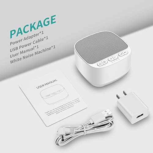 Magicteam Sleep Sound White Noise Machine with 40 Natural Soothing Sounds and Memory Function 32 Levels of Volume Powered by AC or USB and Sleep Timer - The Gadget Collective