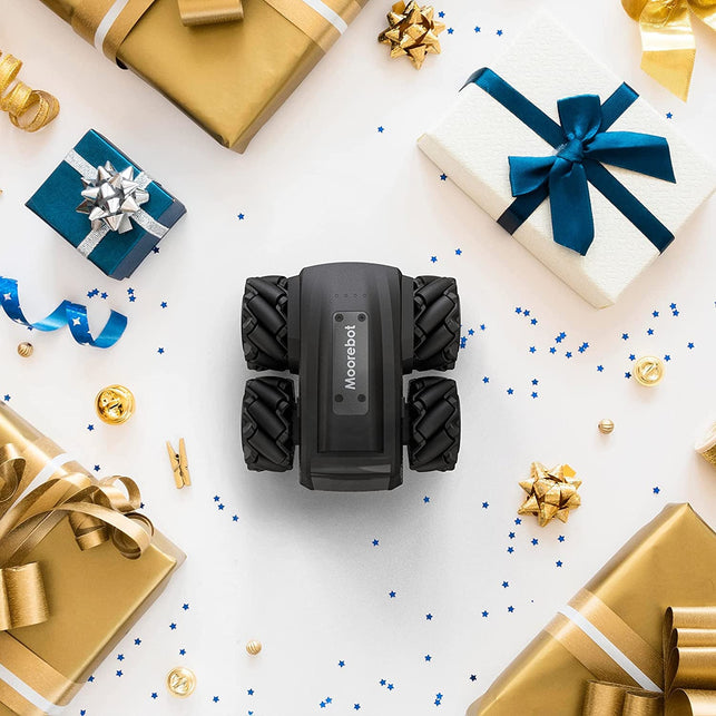 Moorebot Scout - Tiny Ai-Powered Smart Camera Mobile Robot for Monitoring, Work with Alexa and Google Home, 1080P, Human and Pets Recognition, FWD Mecanum Wheels, Auto Patrol and Docking, Night Vision - The Gadget Collective