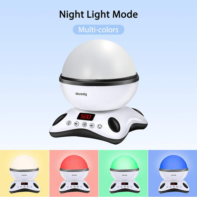 Moredig Night Light Projector Remote Control and Timer Design Projection lamp, Built-in 12 Light Songs 360 Degree Rotating 8 Colorful Lights for Child - The Gadget Collective