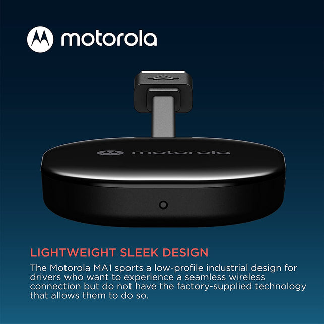 Motorola MA1 Wireless Android Auto Car Adapter - Instant Connection from Smartphone to Car Screen with Easy Setup - Direct Plug-In USB Adapter - Secure Gel Pad Included - The Gadget Collective