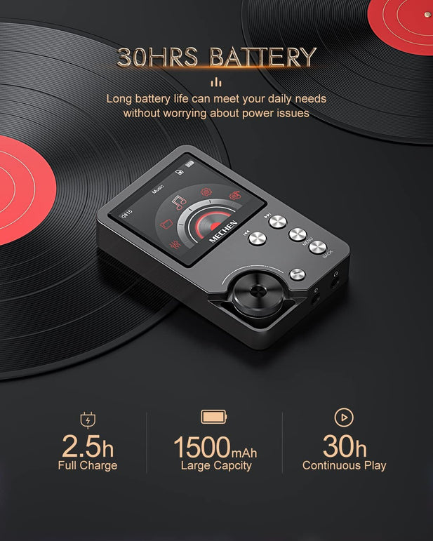 MP3 Player, MECHEN Lossless DSD High Resolution Portable Digital Audio Music Player with 64GB Memory Card, Hifi Lossless Audio Player,Support up to 256GB - The Gadget Collective
