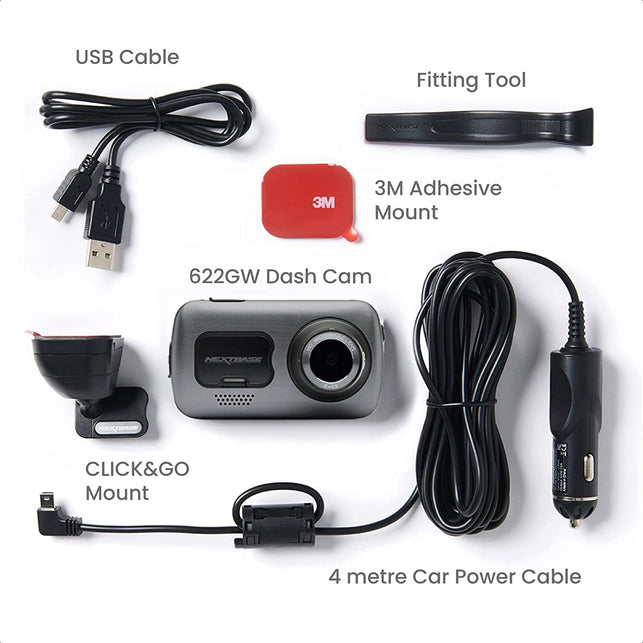 NEXT BASE 622GW Dash Camera, Compact - The Gadget Collective