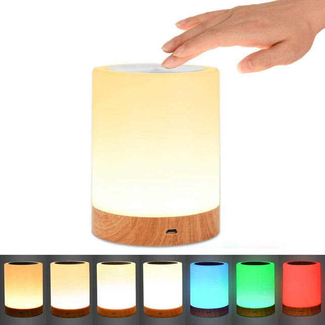 Night Light UNIFUN Touch Lamp for Bedrooms Living Room Portable Table Bedside Lamps with Rechargeable Internal Battery Dimmable 2800K-3100K Warm White Light & Color Changing RGB - The Gadget Collective