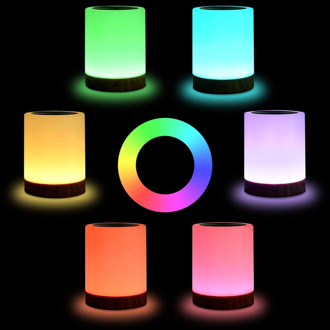 Night Light UNIFUN Touch Lamp for Bedrooms Living Room Portable Table Bedside Lamps with Rechargeable Internal Battery Dimmable 2800K-3100K Warm White Light & Color Changing RGB - The Gadget Collective