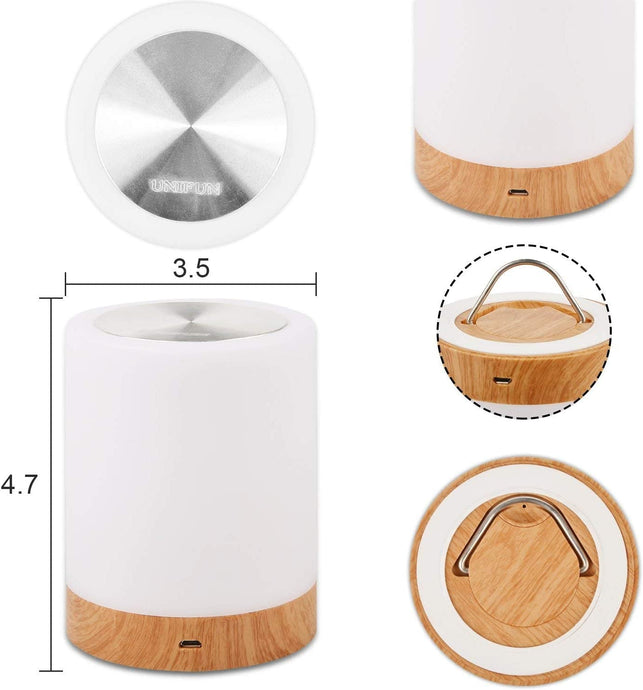 Night Light UNIFUN Touch Lamp for Bedrooms Living Room Portable Table Bedside Lamps with Rechargeable Internal Battery Dimmable 2800K-3100K Warm White Light & Color Changing RGB - The Gadget Collective