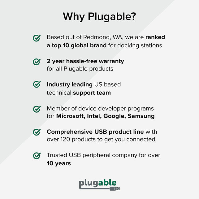 Plugable USB 3.0 Universal Laptop Docking Station Dual Monitor for Windows and Mac, USB 3.0 or USB-C, (Dual Video: HDMI and HDMI/DVI/VGA, Gigabit Ethernet, Audio, 6 USB Ports) - The Gadget Collective