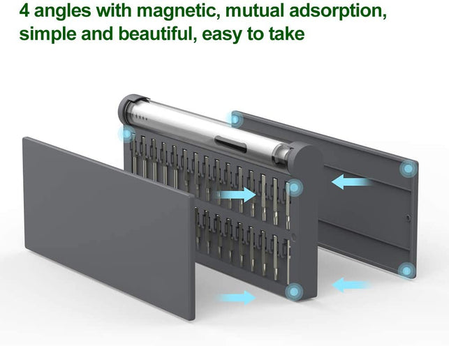POWERGIANT Mini Electric Screwdriver, Small Cordless Power Screwdriver Set with 55 Precision Bits & LED Light & Magnetic Mat, Handy Repair Tool for Ph - The Gadget Collective