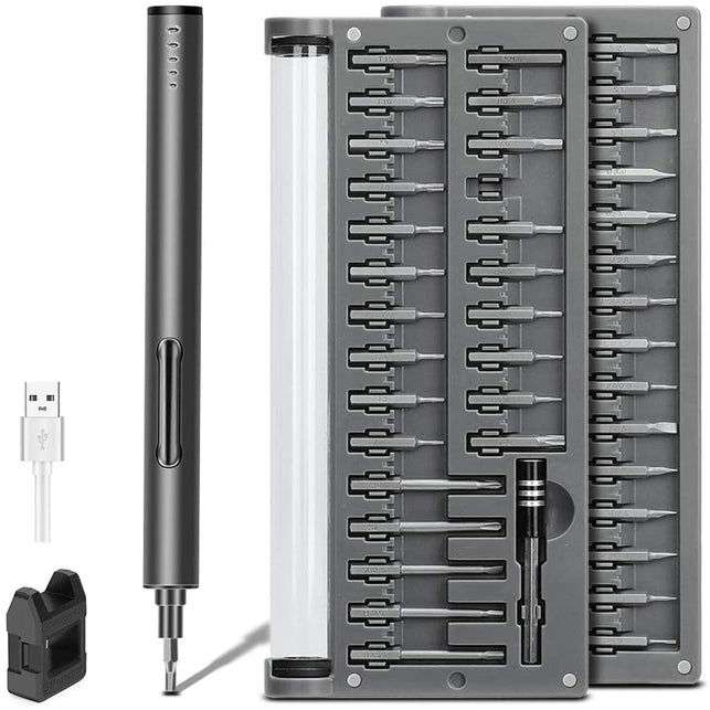 POWERGIANT Mini Electric Screwdriver, Small Cordless Power Screwdriver Set with 55 Precision Bits & LED Light & Magnetic Mat, Handy Repair Tool for Ph - The Gadget Collective