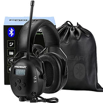 PROHEAR 033 Upgraded Bluetooth Hearing Protection Headphones with FM/AM Radio, 25dB NRR Safety Muffs with Rechargeable Battery, 48H Playtime, Ear Protector for Mowing, Work Shops, Snowblowing - Black - The Gadget Collective