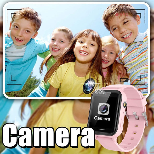 PTHTECHUS Smart Watch for Kids - Boys Girls Smartwatch with 2 Way Phone Need 2G SIM to Call SOS Games Music MP3 Player HD Selfie Camera Calculator Alarm Timer 12/24 Hours for 4-15 Years Old Students - The Gadget Collective