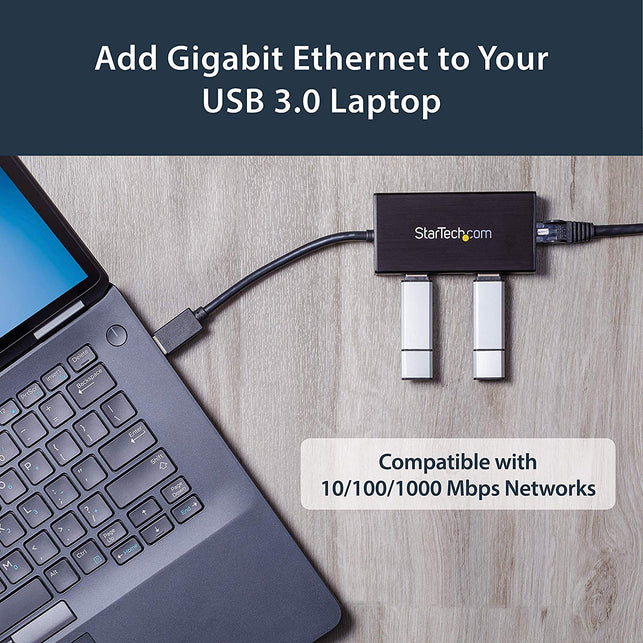 StarTech USB 3.0 Hub Gigabit Ethernet Adapter 3 Port NIC USB Network Adapter USB Ethernet Dongle - USB Lan Adapter - The Gadget Collective