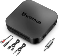 Swiitech Bluetooth Transmitter Receiver, 2-In-1 Bluetooth AUX Adapter, V5.0 Bluetooth Adapter for Tv/Car/Speaker/Home Stereo/Pc, Pairs 2 Devices Simultaneously, Aptx Low Latency (TR-01) - The Gadget Collective
