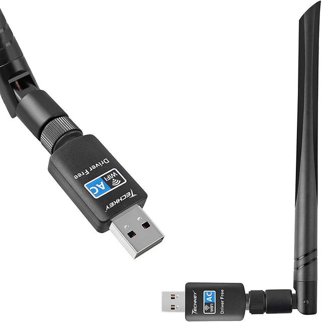 Techkey Wifi Adapter 600mbps, Wireless Usb Adapter Dual Band 2.42GHz/5.8GHz Lan Card 802.11ac Network Card for Desktop Laptop PC Support Windows 10 / - The Gadget Collective