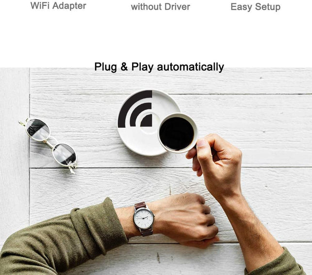 Techkey Wifi Adapter 600mbps, Wireless Usb Adapter Dual Band 2.42GHz/5.8GHz Lan Card 802.11ac Network Card for Desktop Laptop PC Support Windows 10 / - The Gadget Collective