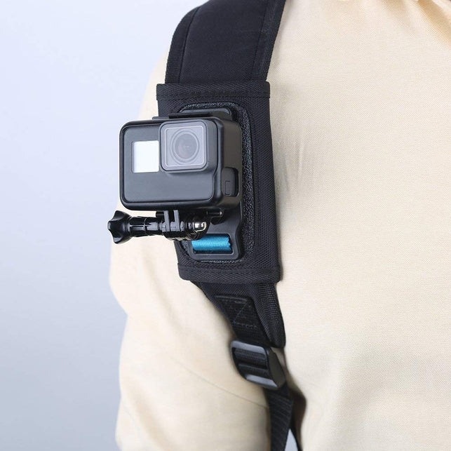 TELESIN Bag Backpack Shoulder Strap Mount with Adjustable Shoulder Pad, Strap Holder Attachment System for GoPro Hero 7 Hero 2018 Hero 6/5/4/3+, Sessi - The Gadget Collective