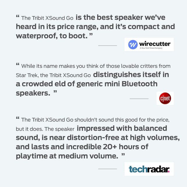 Tribit XSound Go Speaker Bluetooth Speaker with 16W Loud Sound & Deeper Bass, 24H Playtime, IPX7 Waterproof, Bluetooth 5.0 TWS Pairing Portable Wirele - The Gadget Collective